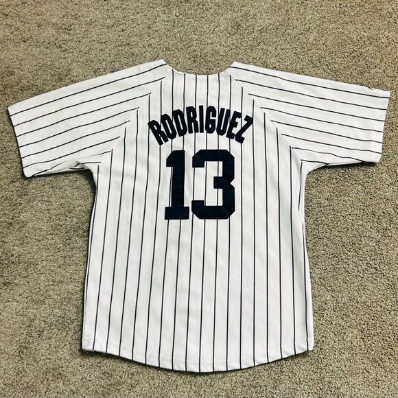 00’s Majestic New York Yankees #13 Alex Rodriguez Jersey Youth size 10/12 - Picture 6 of 9